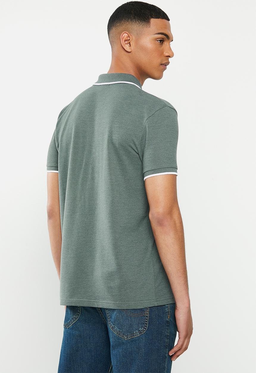 Lee  - Icon melange polo - green & white
