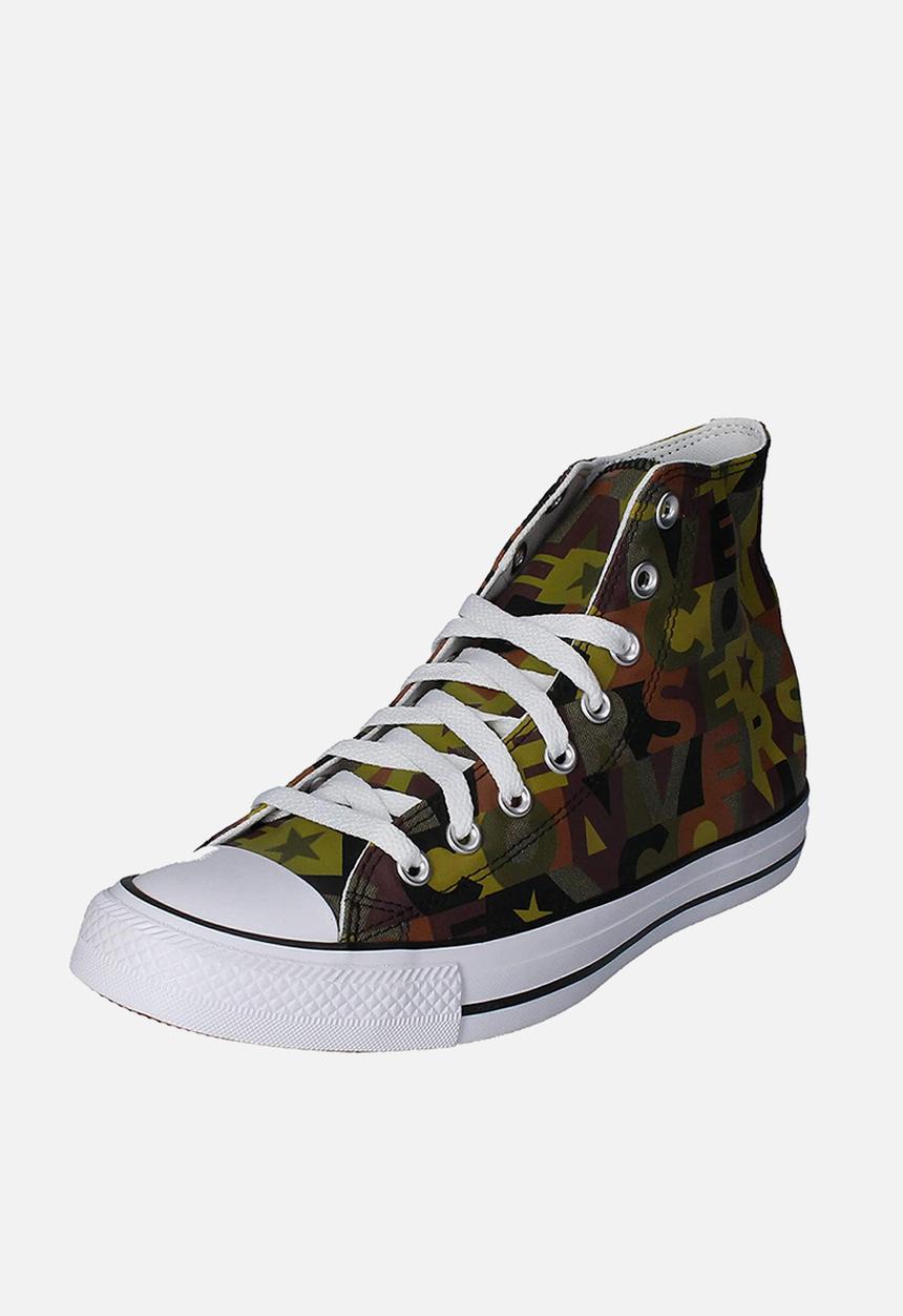 Converse - Chuck Taylor All Star logo print hi - dark moss / black / white