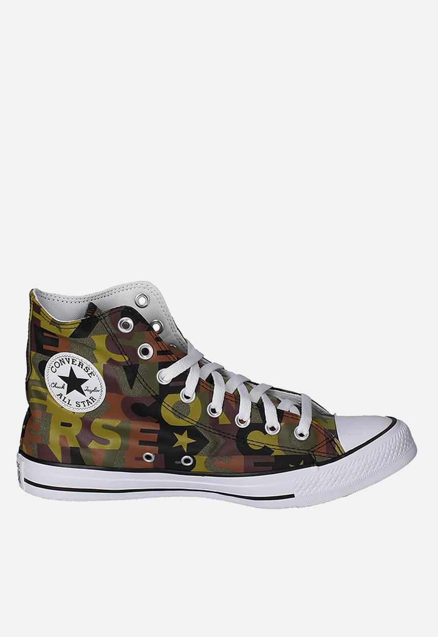 Converse - Chuck Taylor All Star logo print hi - dark moss / black / white