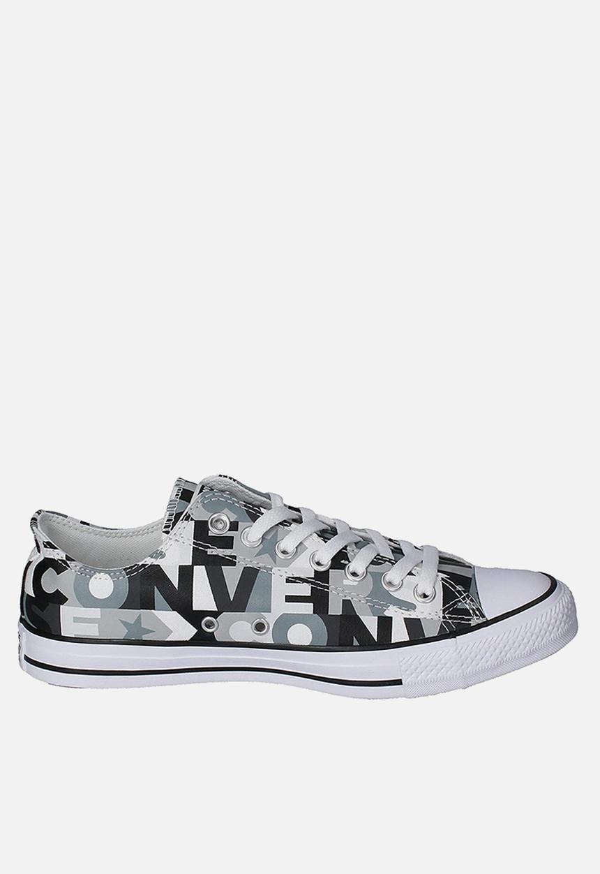 Converse - Chuck Taylor All Star logo print ox - black & white