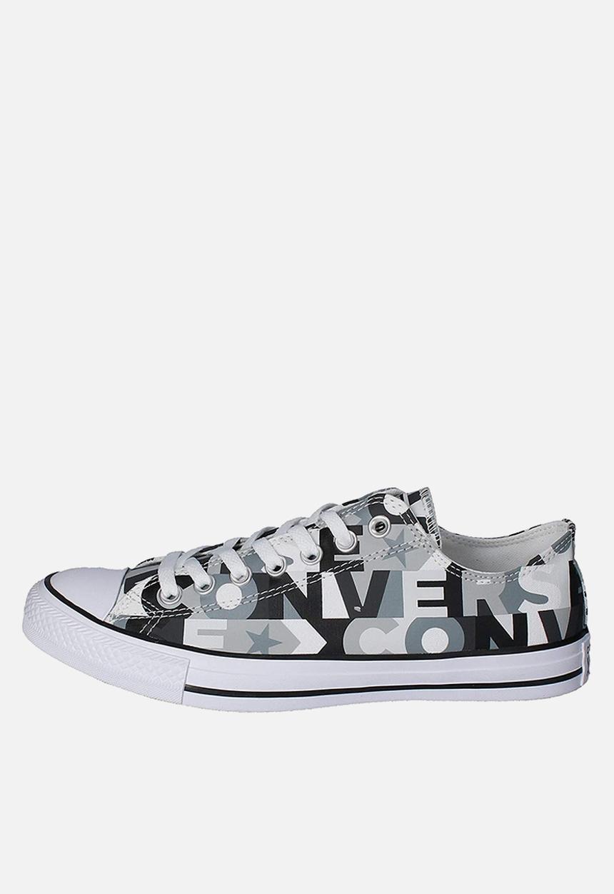 Converse - Chuck Taylor All Star logo print ox - black & white
