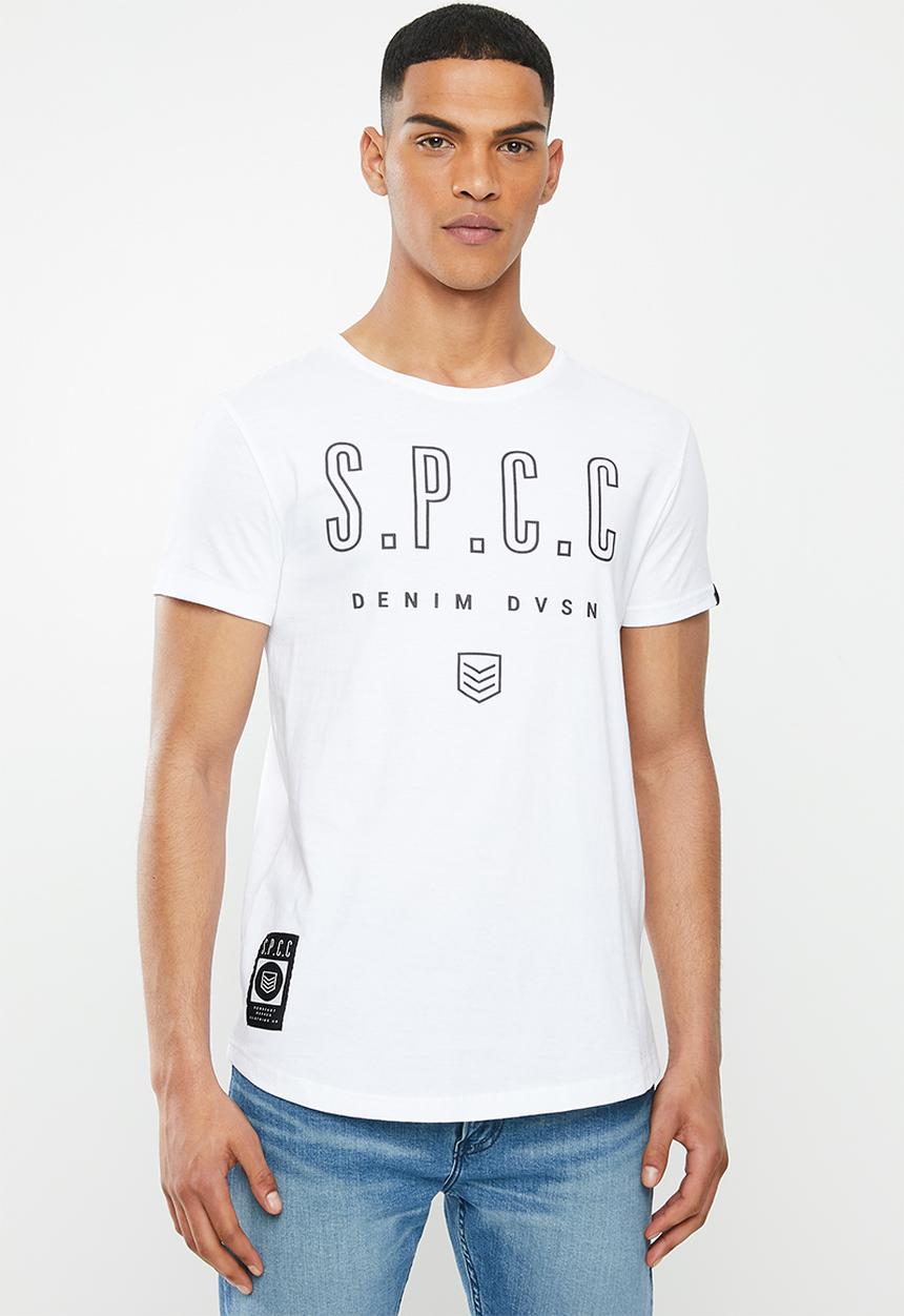 S.P.C.C - Addle fashion scooped hem T-shirt - white