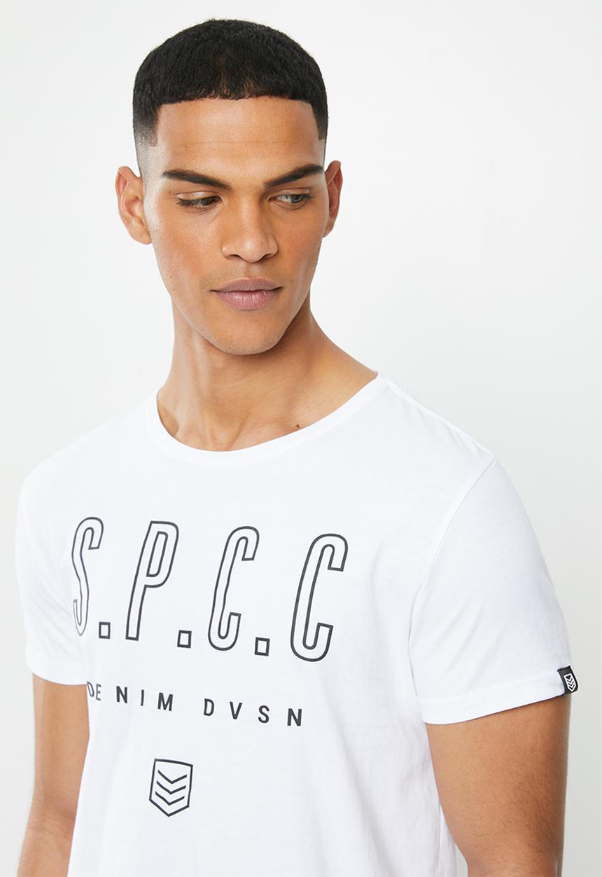 S.P.C.C - Addle fashion scooped hem T-shirt - white
