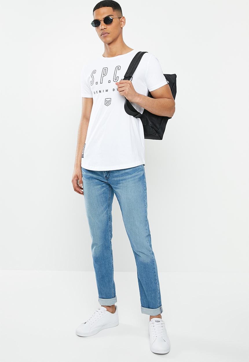 S.P.C.C - Addle fashion scooped hem T-shirt - white