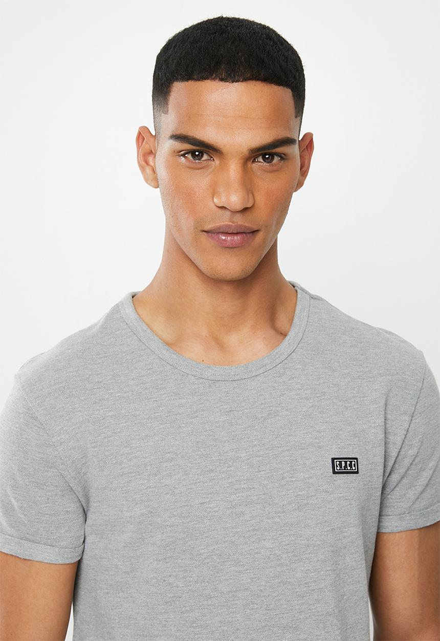 S.P.C.C - Edgerton signature scooped hem T-shirt - grey 