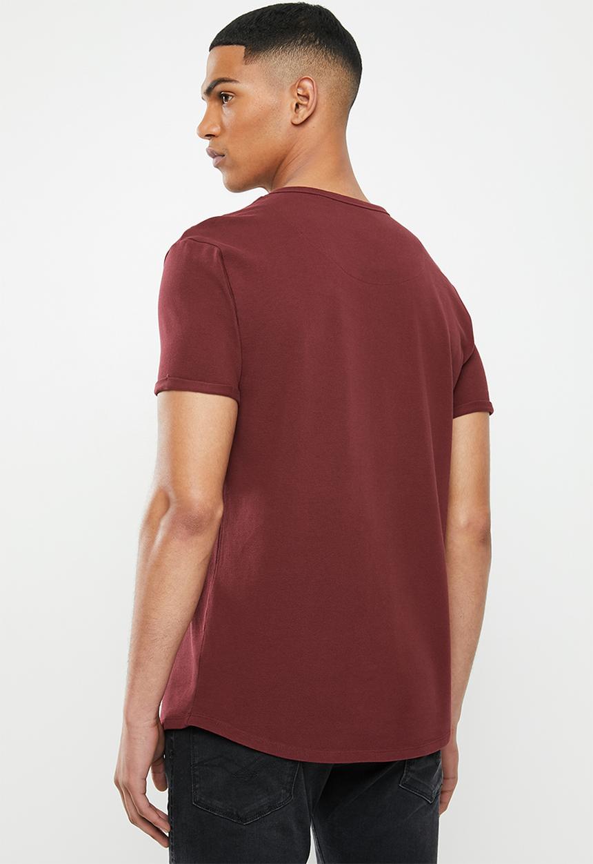 S.P.C.C - Edgerton signature scooped hem T-shirt - red