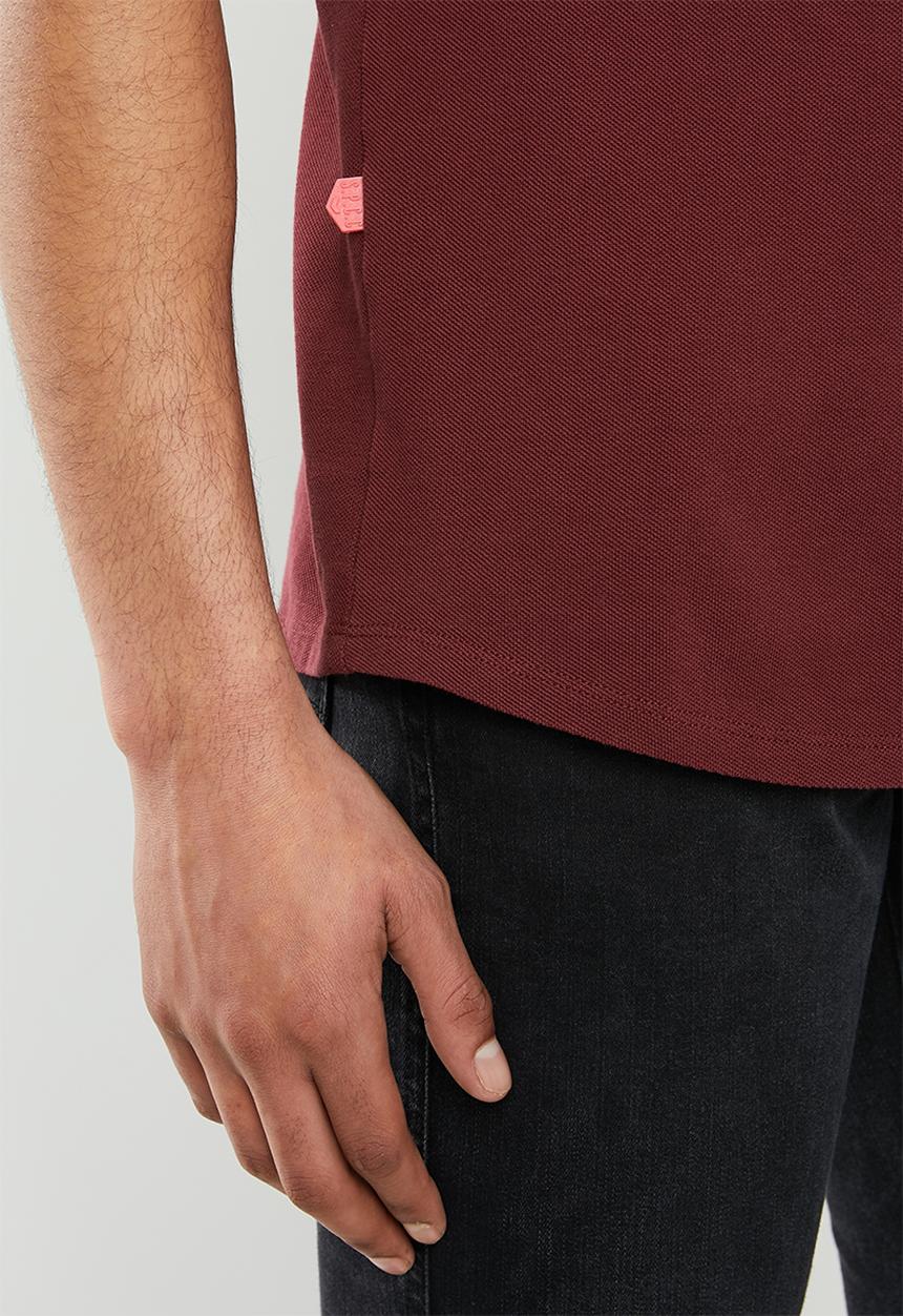 S.P.C.C - Edgerton signature scooped hem T-shirt - red