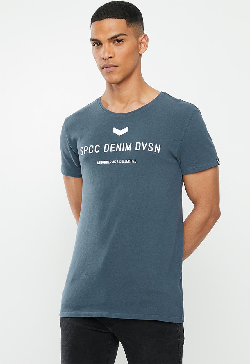 S.P.C.C - Salter fashion straight hem T-shirt - blue 