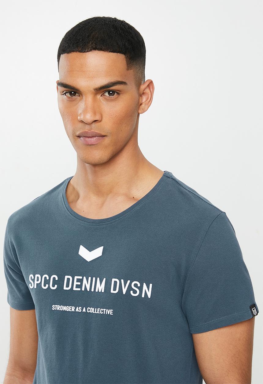 S.P.C.C - Salter fashion straight hem T-shirt - blue 
