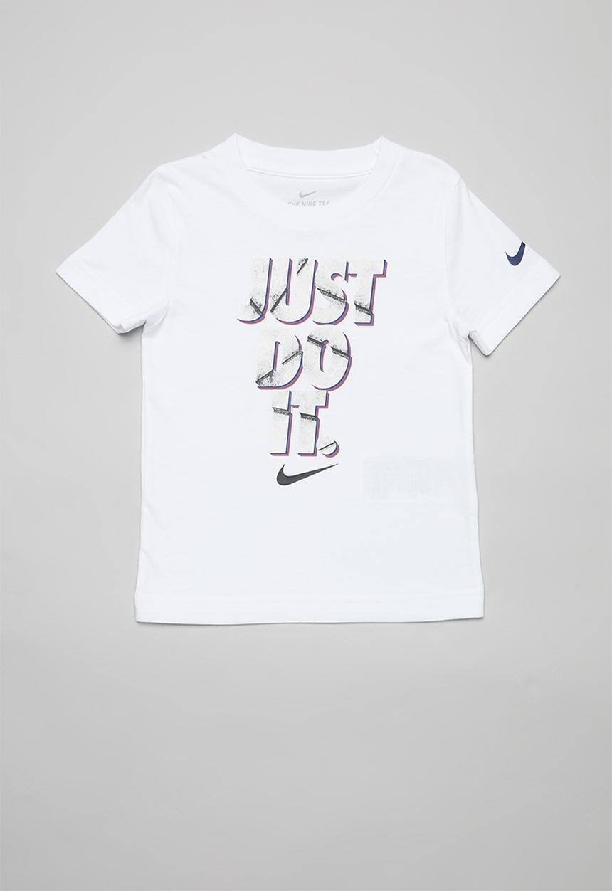 Nike - Nike boys just do it sliced short sleeve tee - white