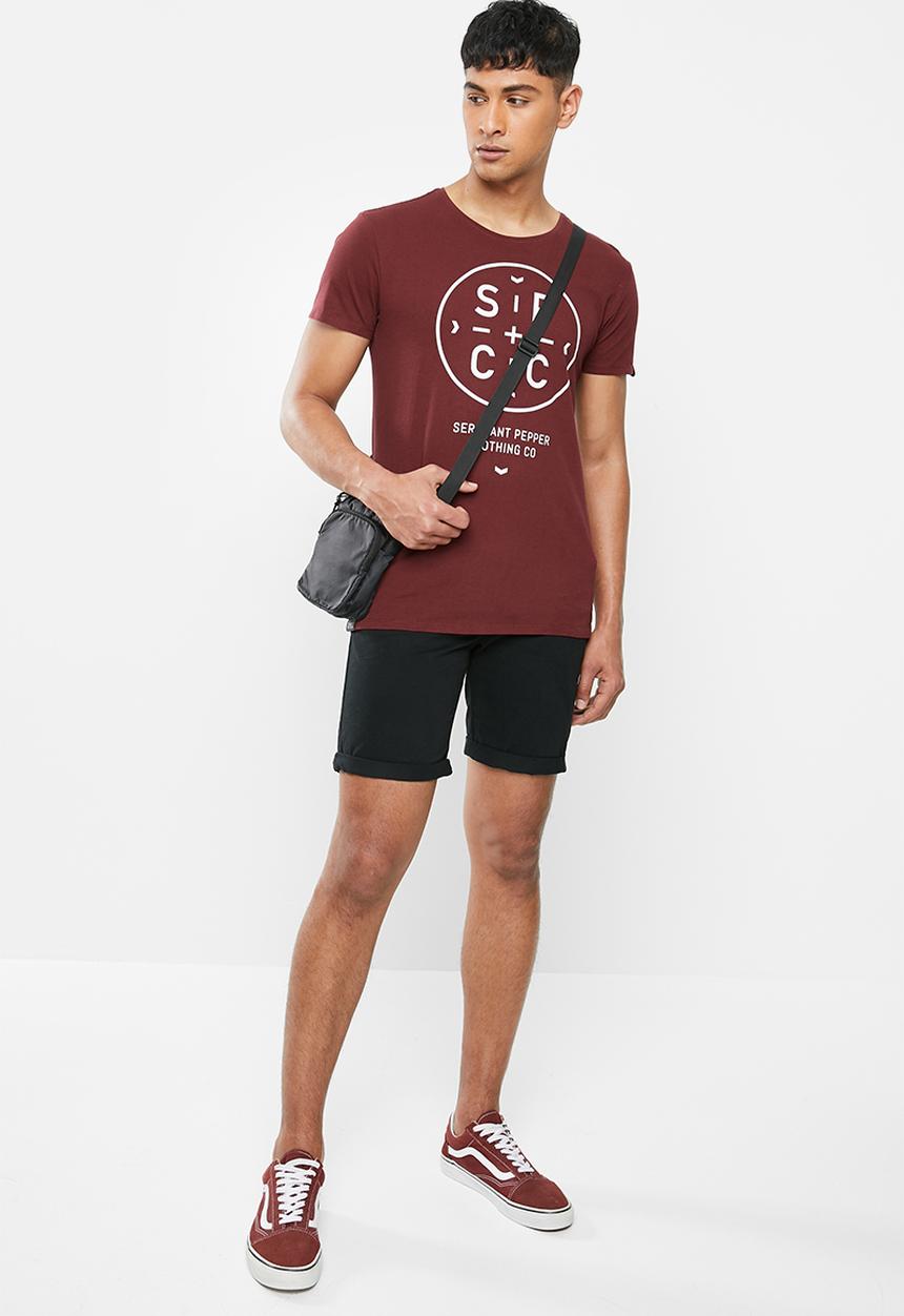 S.P.C.C - Mansell fashion straight hem T-shirt - burgundy 