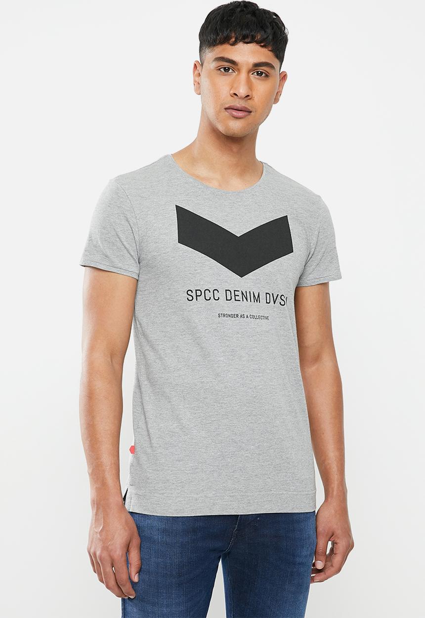 S.P.C.C - Panyer fashion side slit straight hem T-shirt - grey 