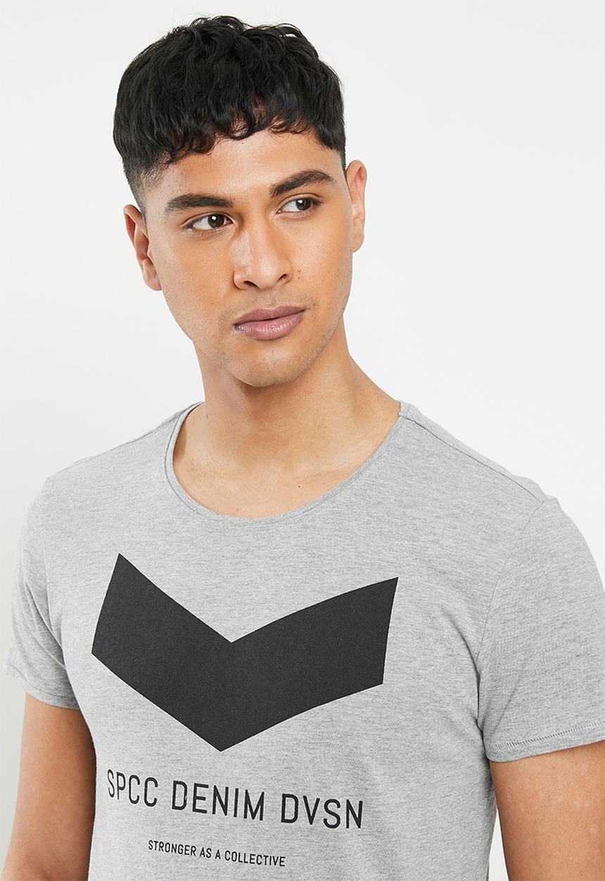 S.P.C.C - Panyer fashion side slit straight hem T-shirt - grey 