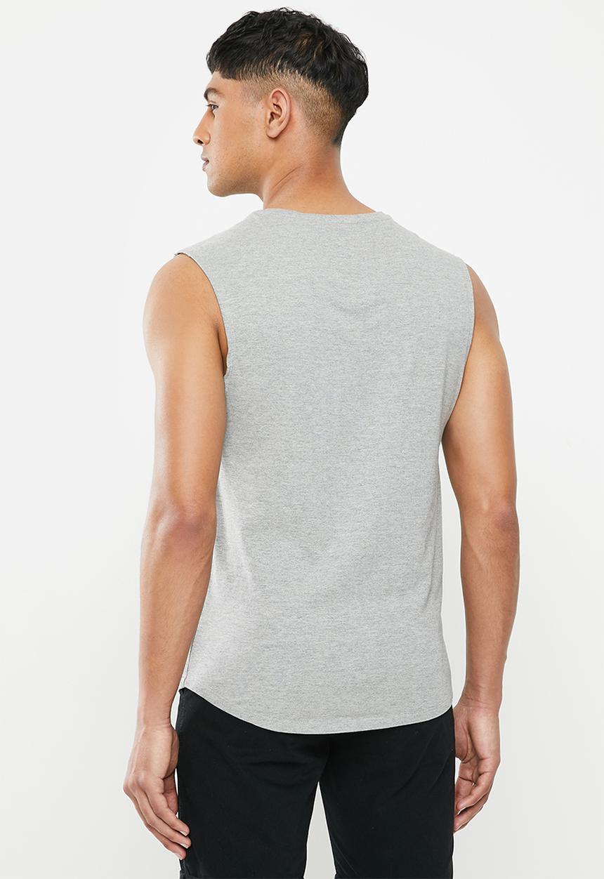 S.P.C.C - Shearer fashion scooped hem sleeveless T-shirt - grey melange