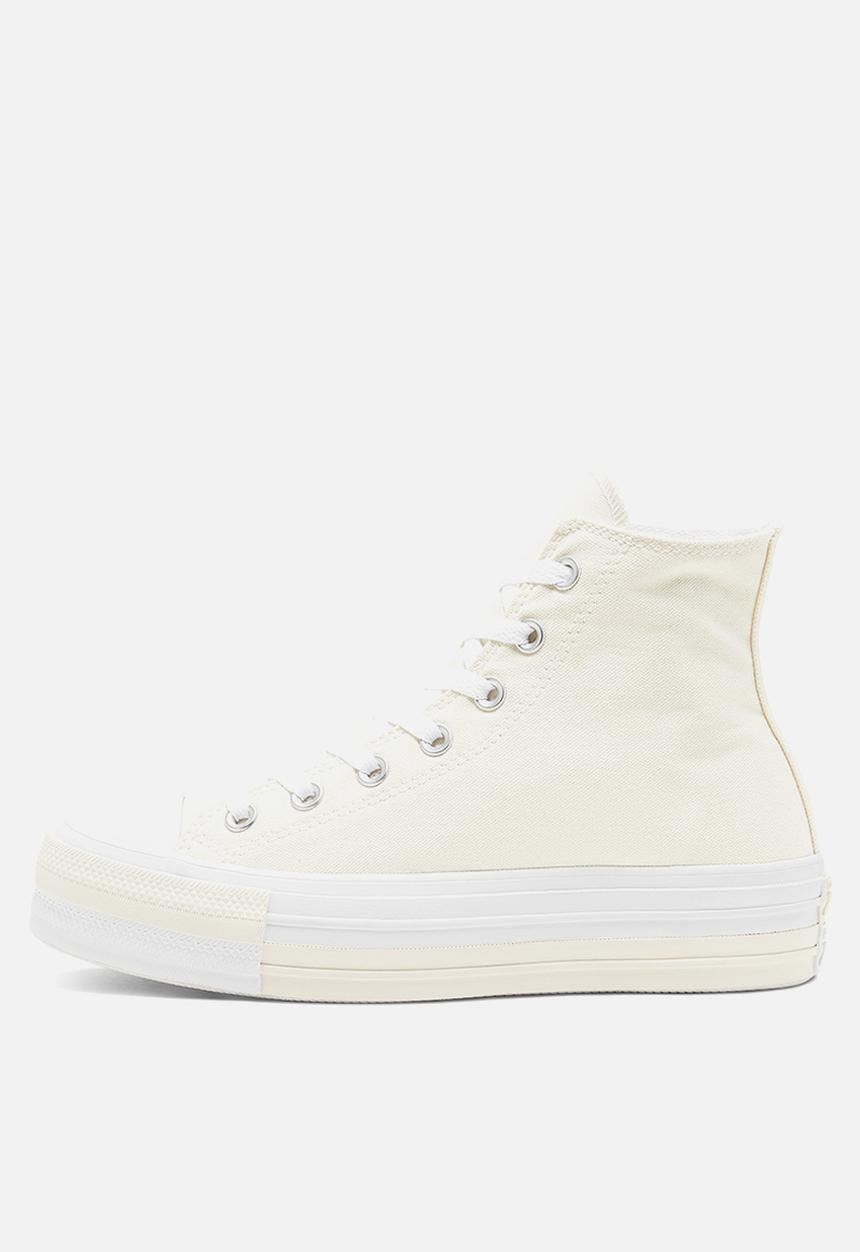 Converse - Chuck Taylor All Star double stack hi - egret / university red / white