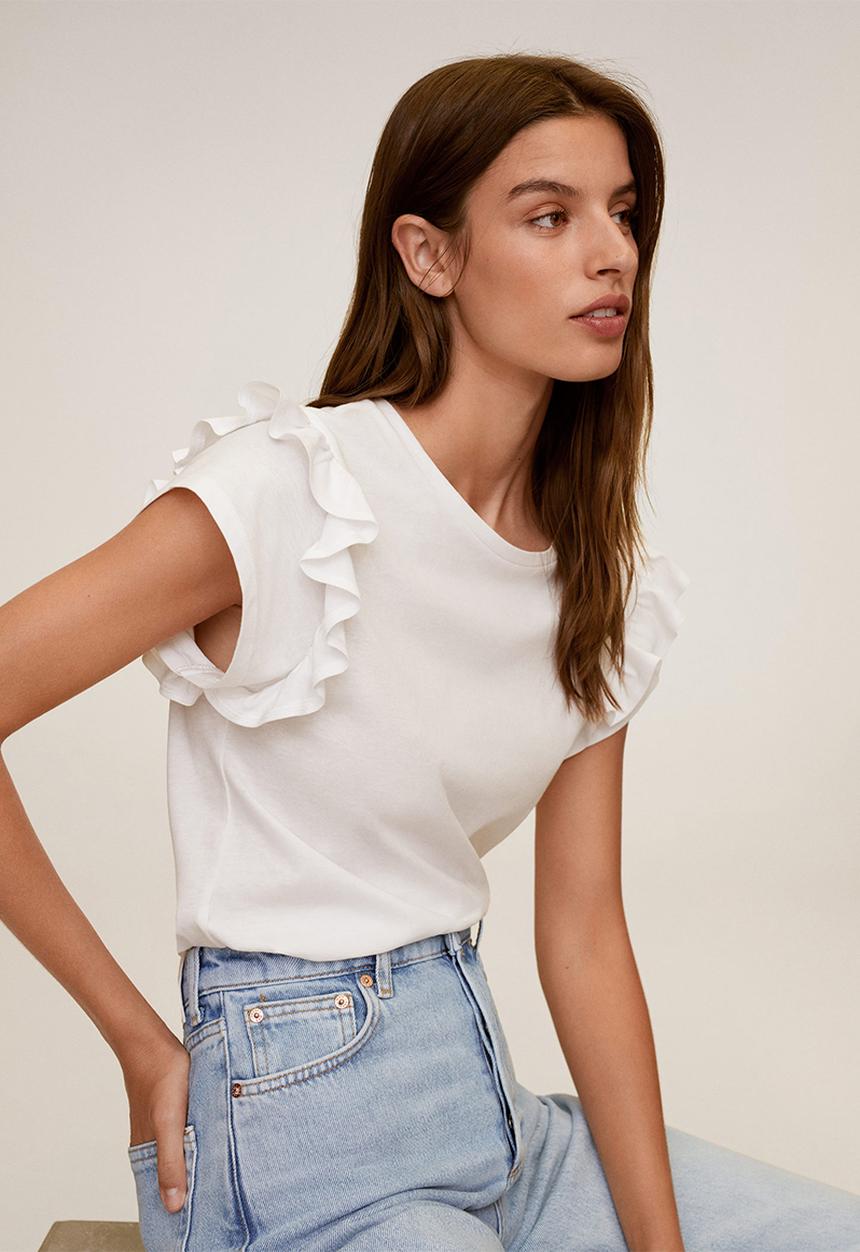 MANGO - T-shirt vickybak - white