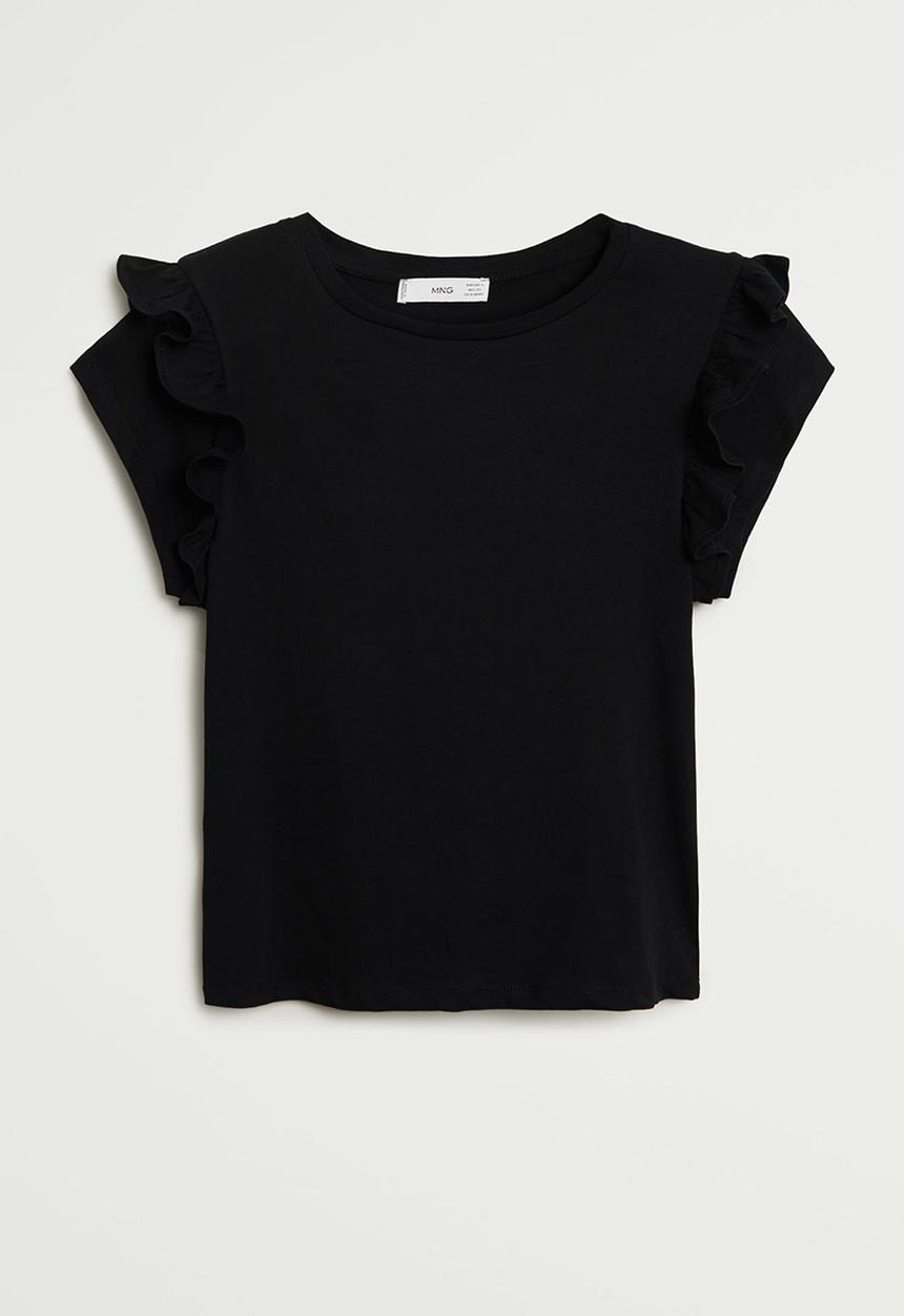 MANGO - T-shirt vickybak - black