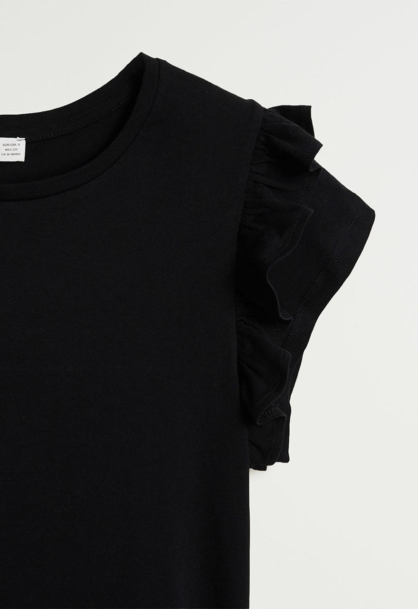 MANGO - T-shirt vickybak - black