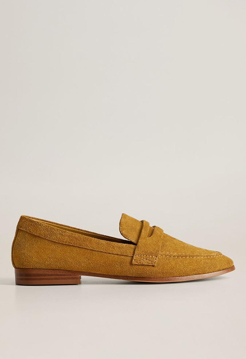 MANGO - Star leather loafer - dark yellow