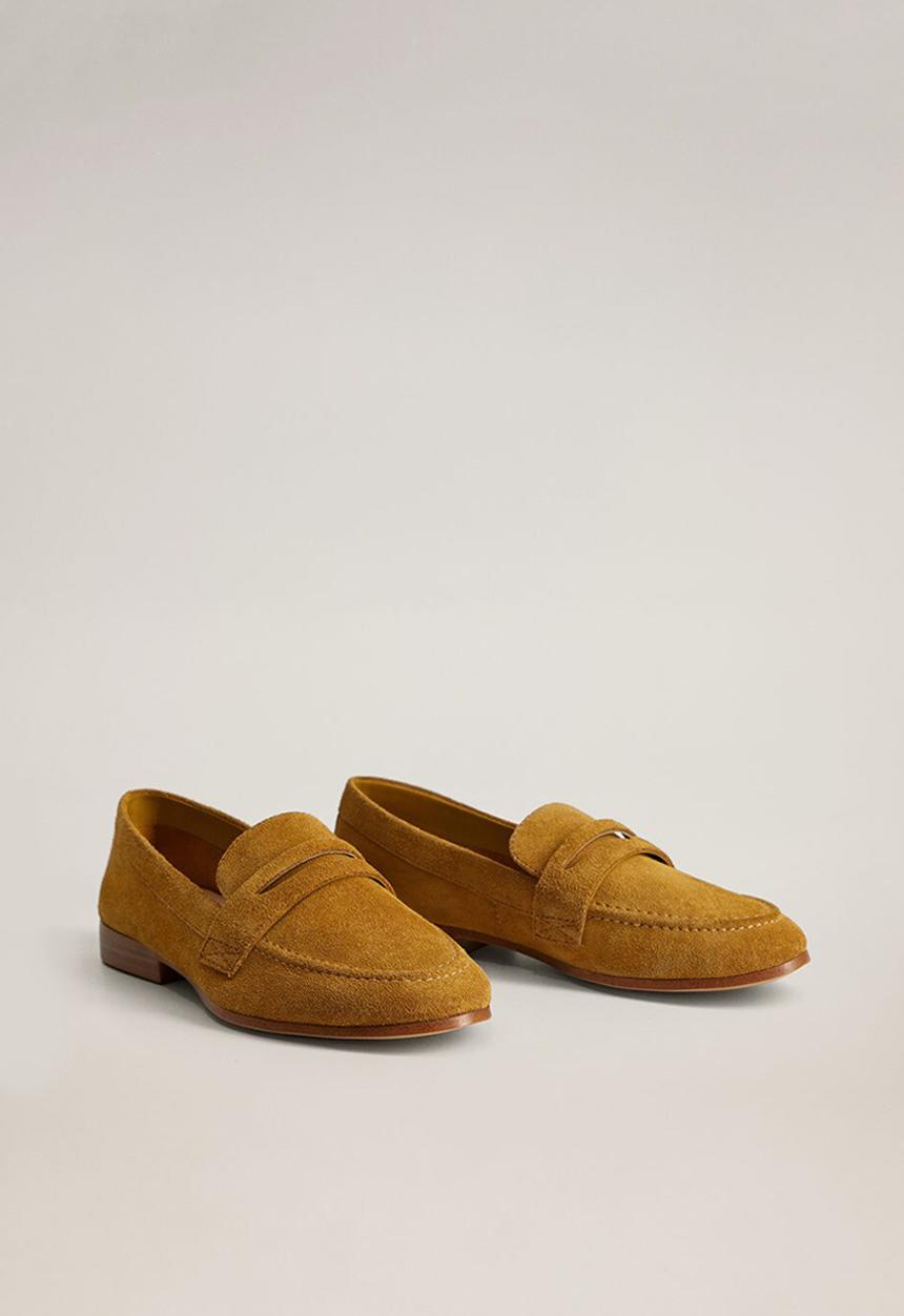 MANGO - Star leather loafer - dark yellow