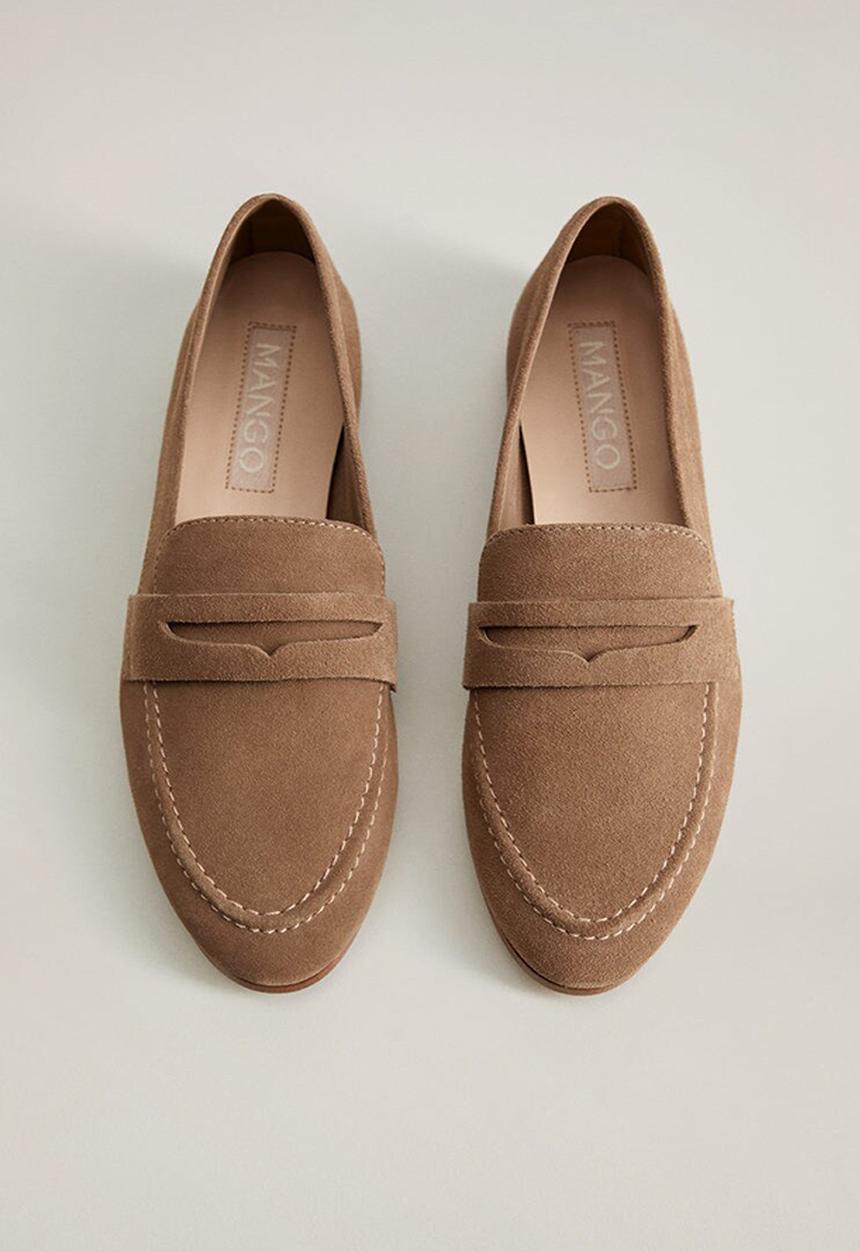 MANGO - Star leather loafer - medium brown