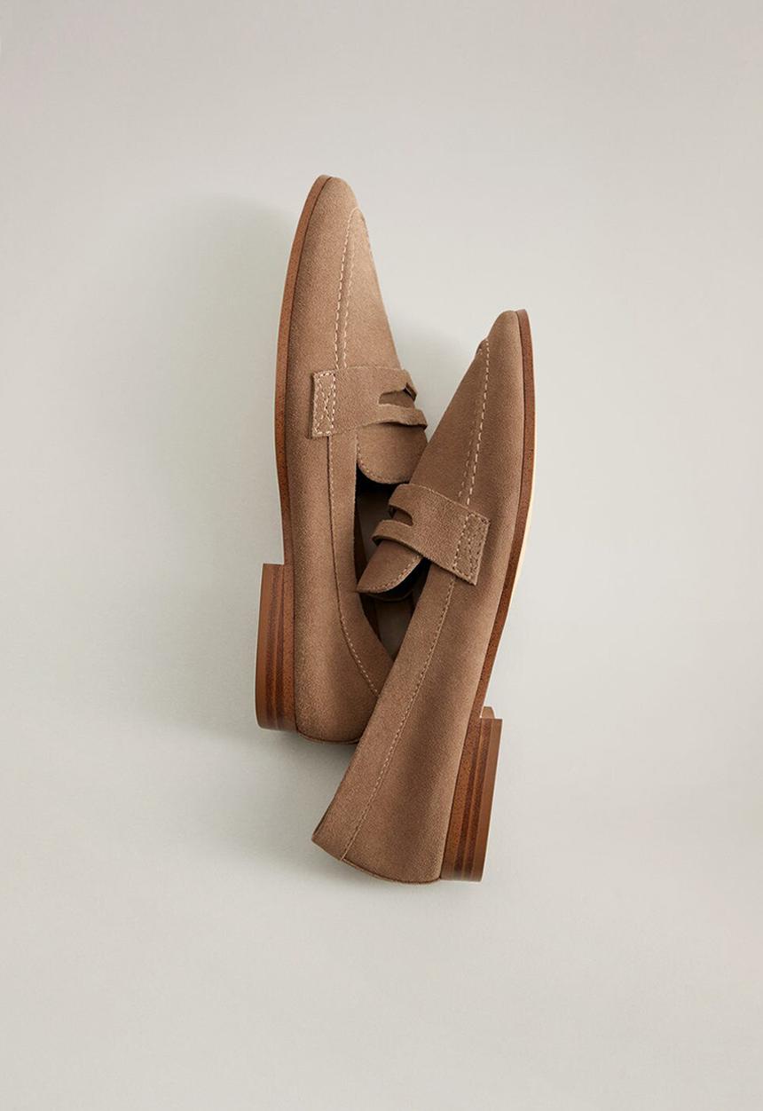 MANGO - Star leather loafer - medium brown