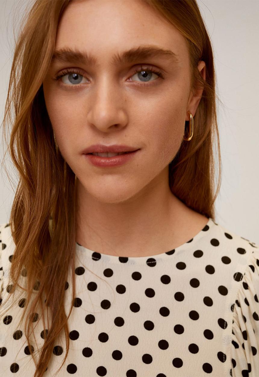 MANGO - Volume blouse - black & white