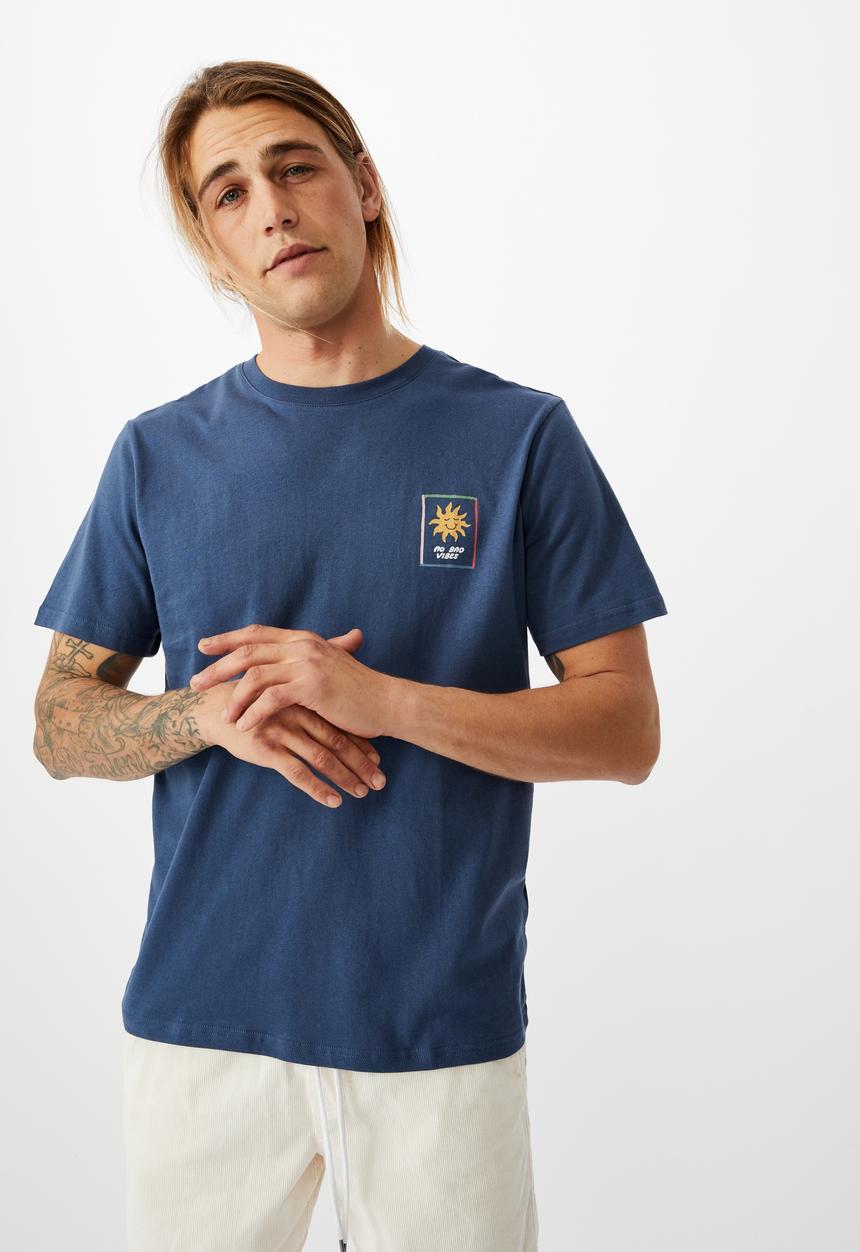 Cotton On - Tbar art T-shirt - blue