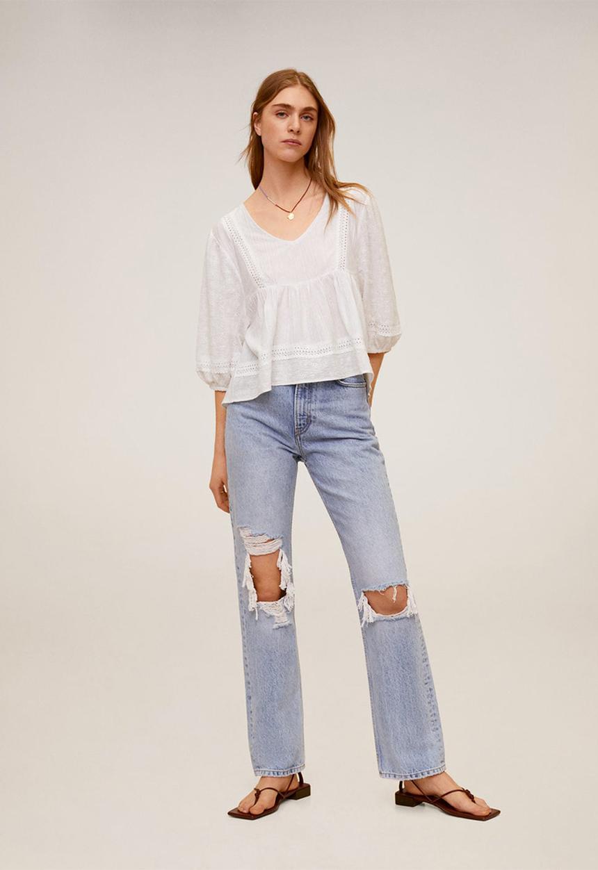 MANGO - T-shirt azucena - cream 