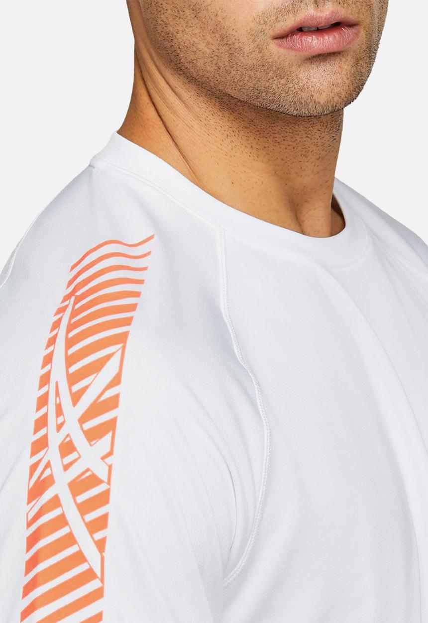 ASICS - Icon short sleeve top - white & coral
