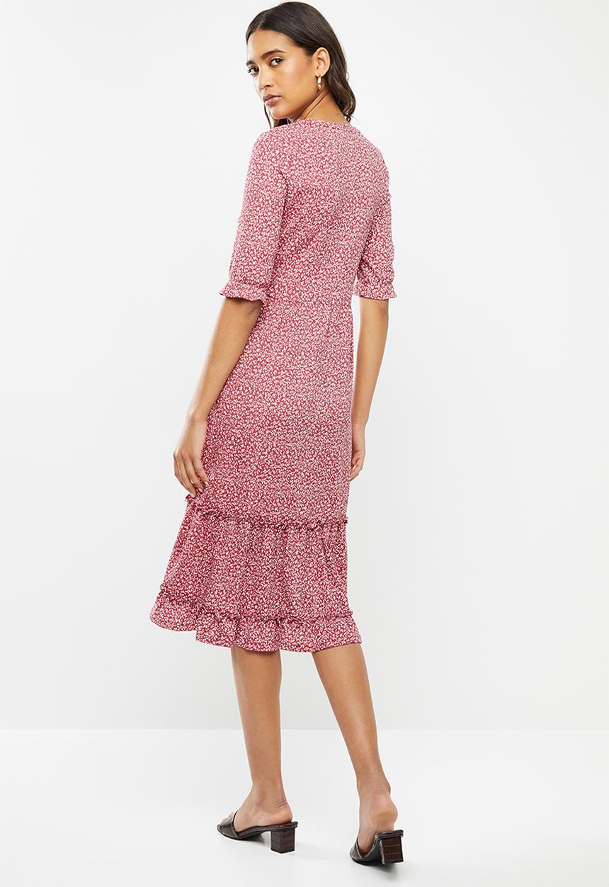MANGO - Dress bobo - red & white