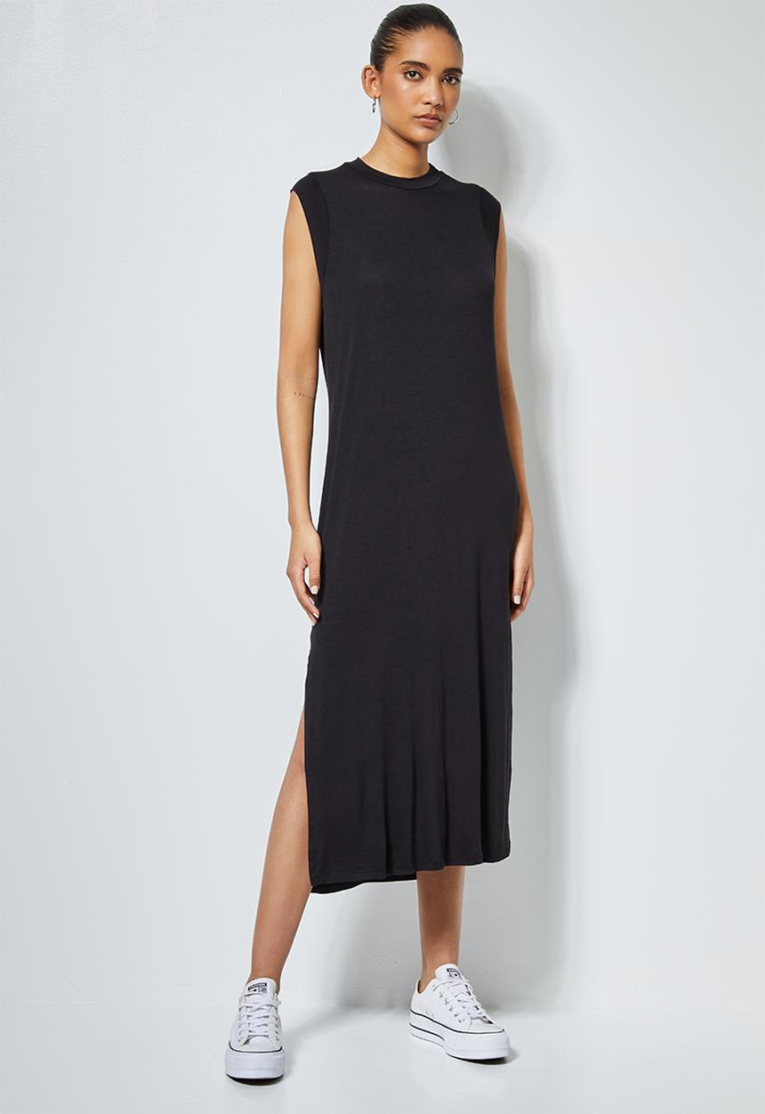 Superbalist - Sleeveless column T-shirt dress - black