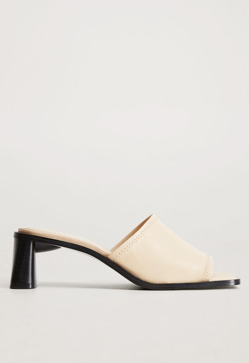 MANGO - Oxford leather heel - light pastel yellow