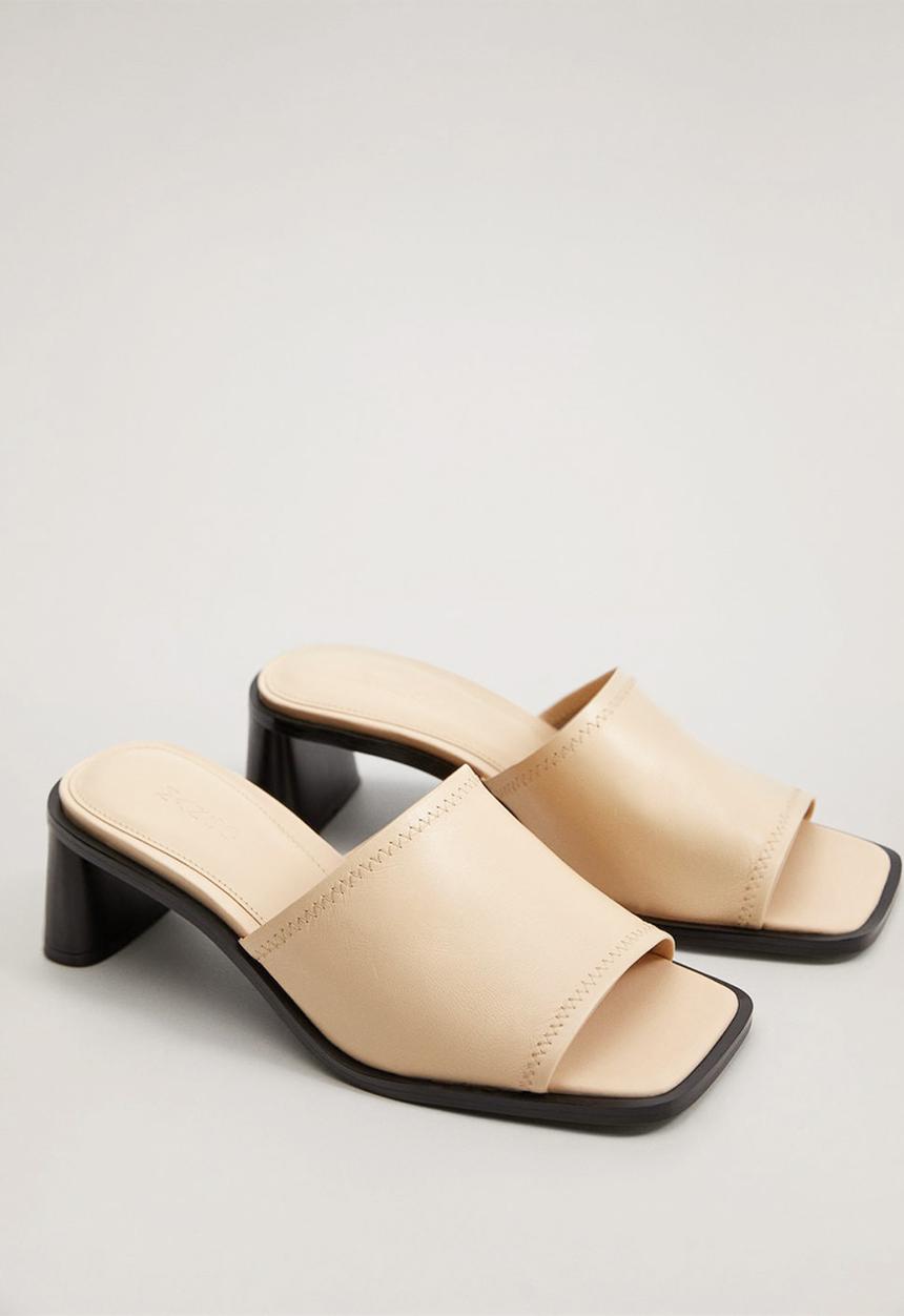 MANGO - Oxford leather heel - light pastel yellow