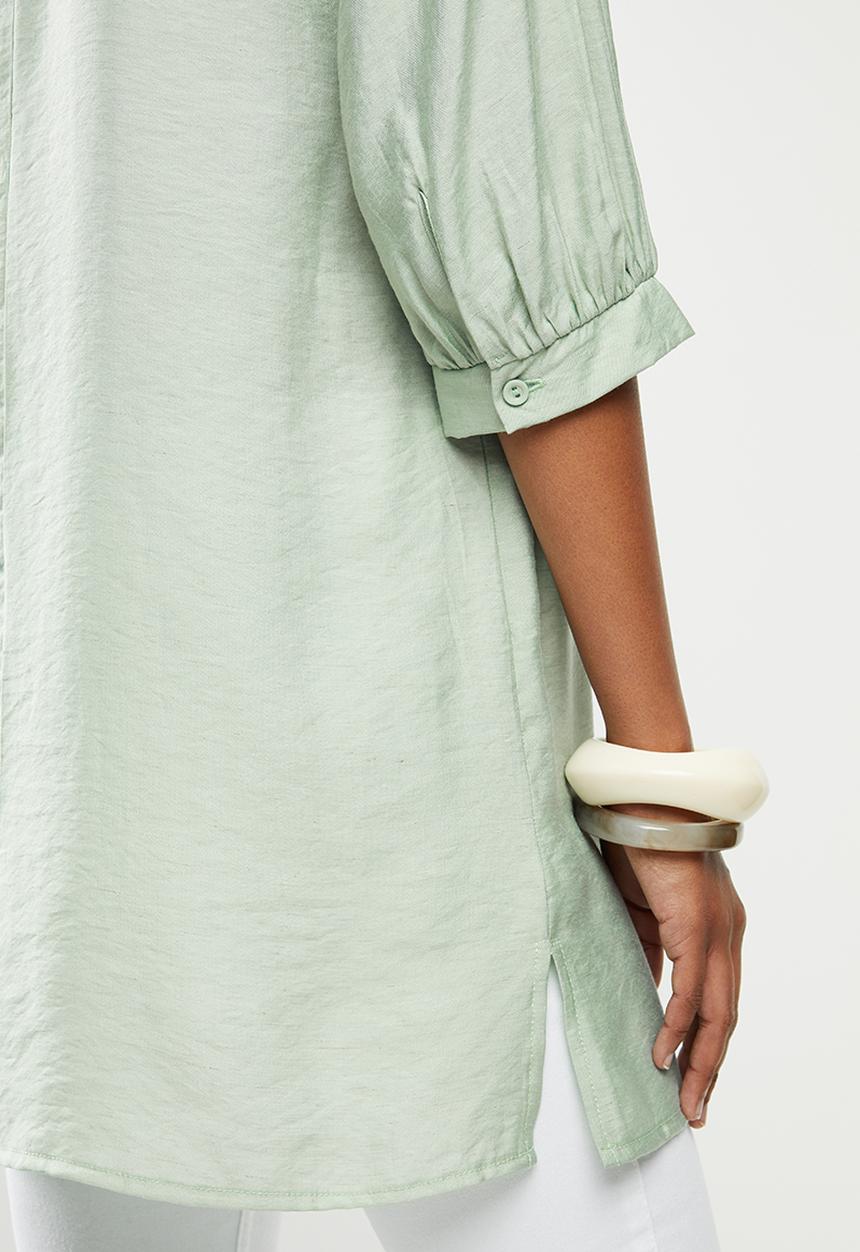 edit - Deep v-neck longline tunic - sage