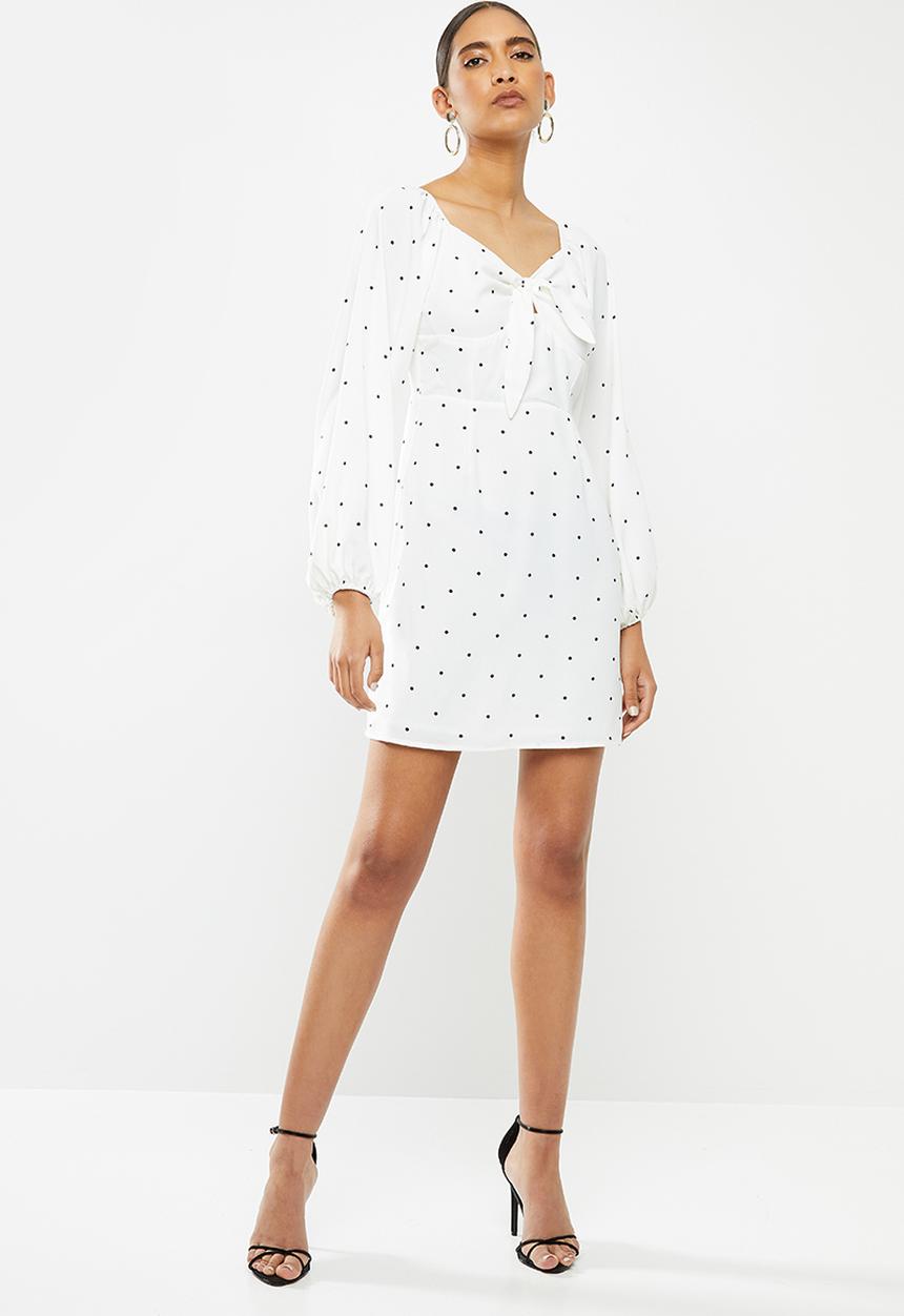Glamorous - Sweetheart bodycon dress - white & black
