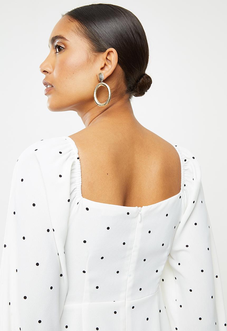 Glamorous - Sweetheart bodycon dress - white & black