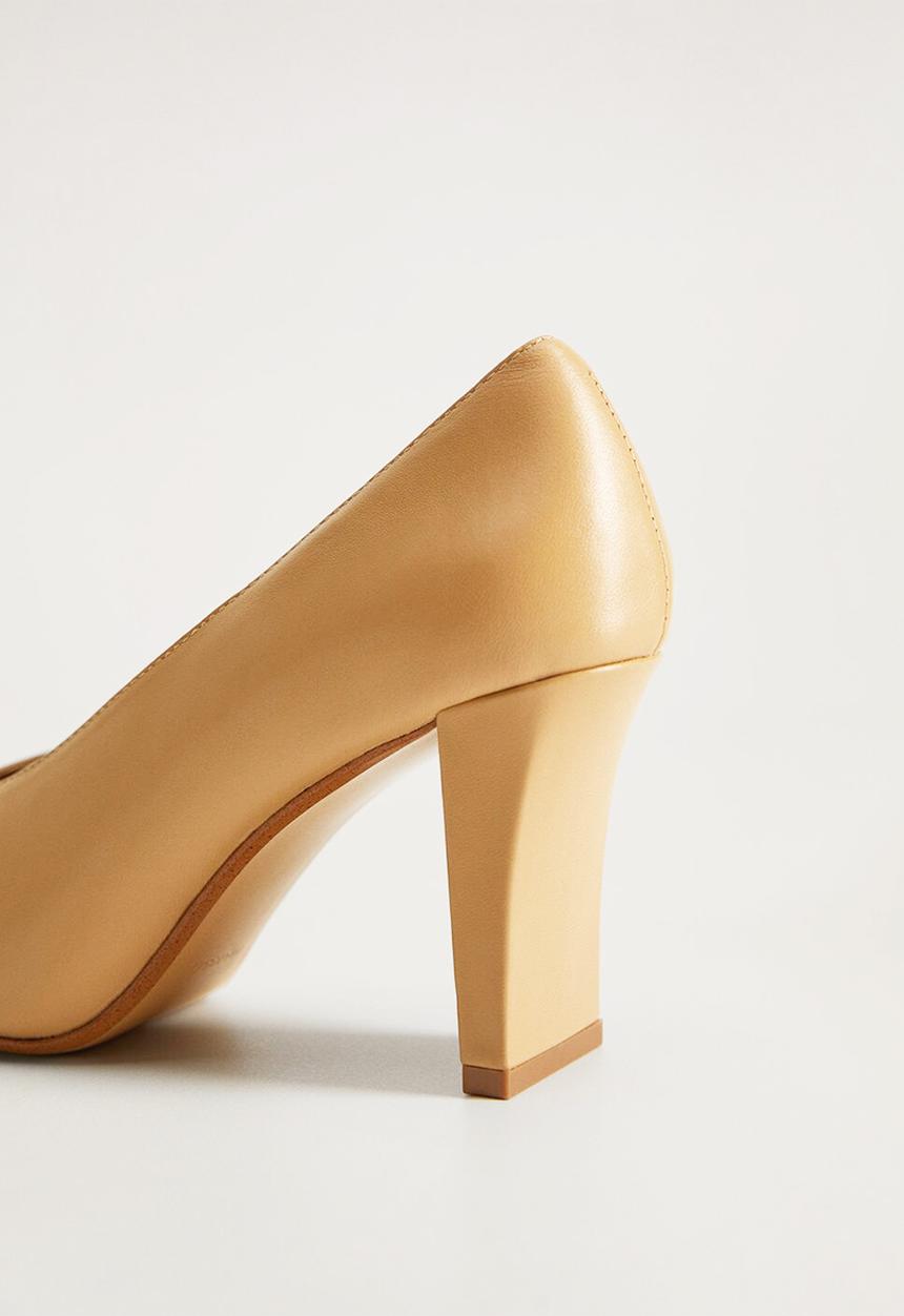 MANGO - Diana leather heel - caramel