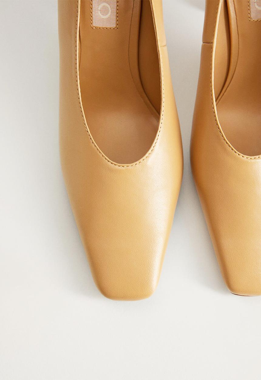 MANGO - Diana leather heel - caramel
