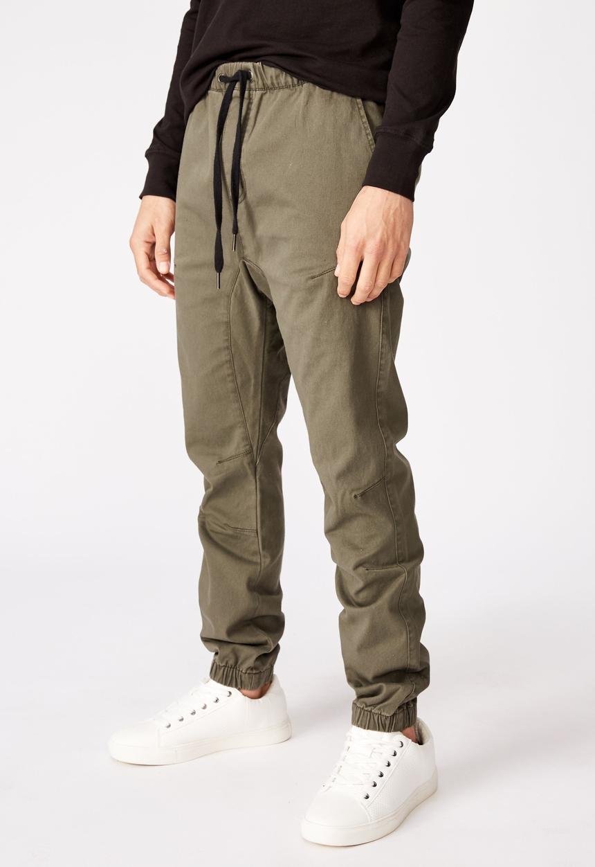 Cotton On - Drake cuffed pant - washed olive
