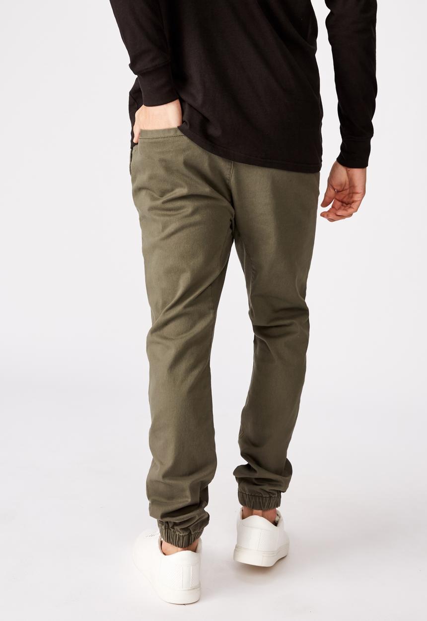 Cotton On - Drake cuffed pant - washed olive