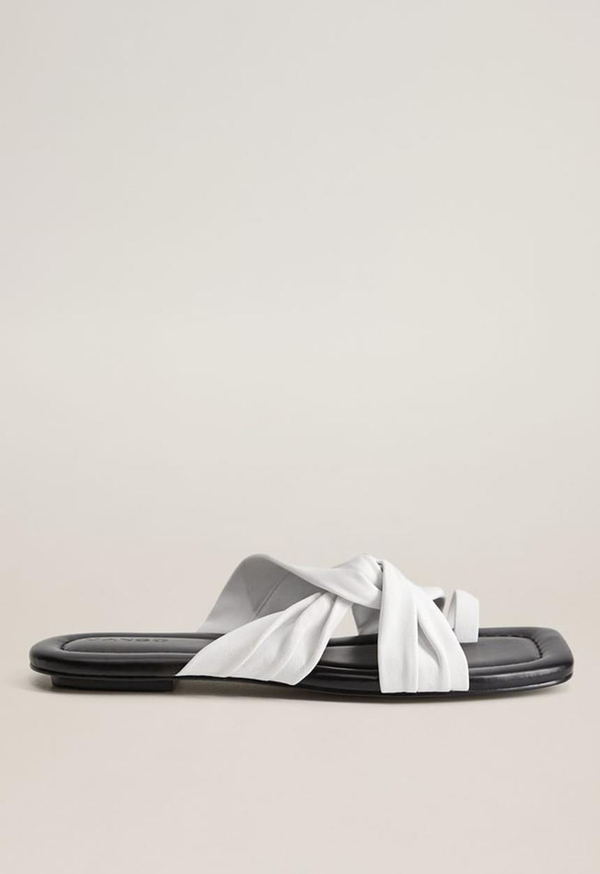 MANGO - Cassie leather sandal - white