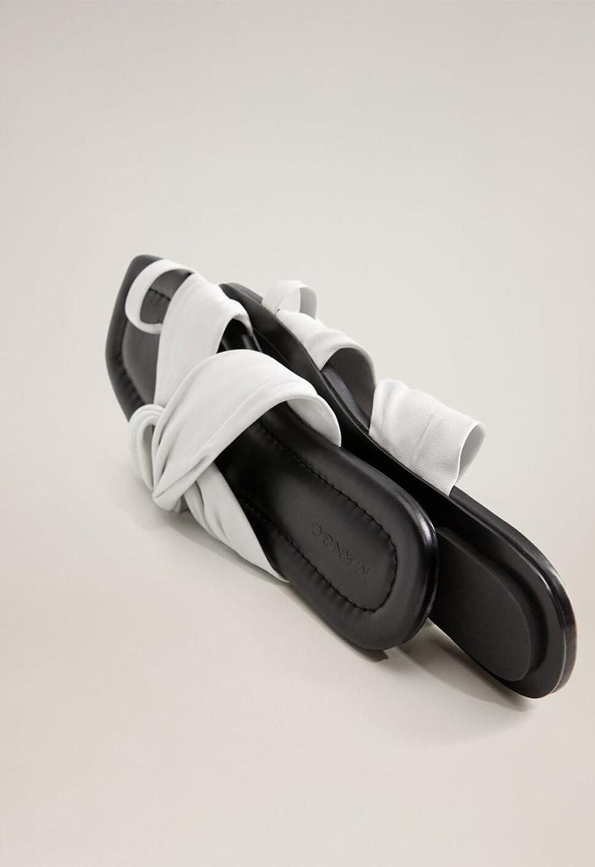 MANGO - Cassie leather sandal - white