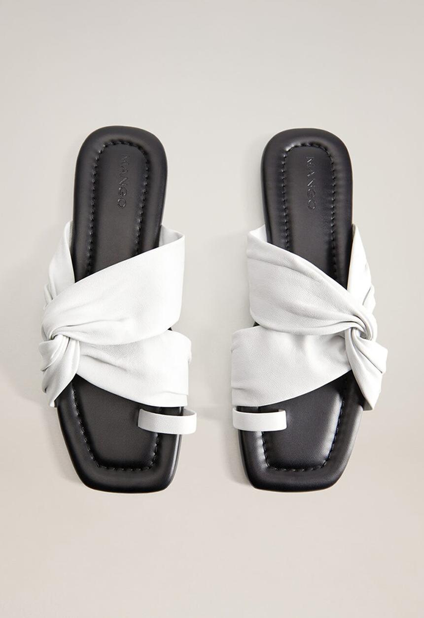 MANGO - Cassie leather sandal - white