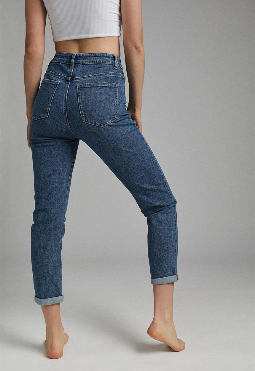 Cotton On - Stretch mom jean - coogee blue