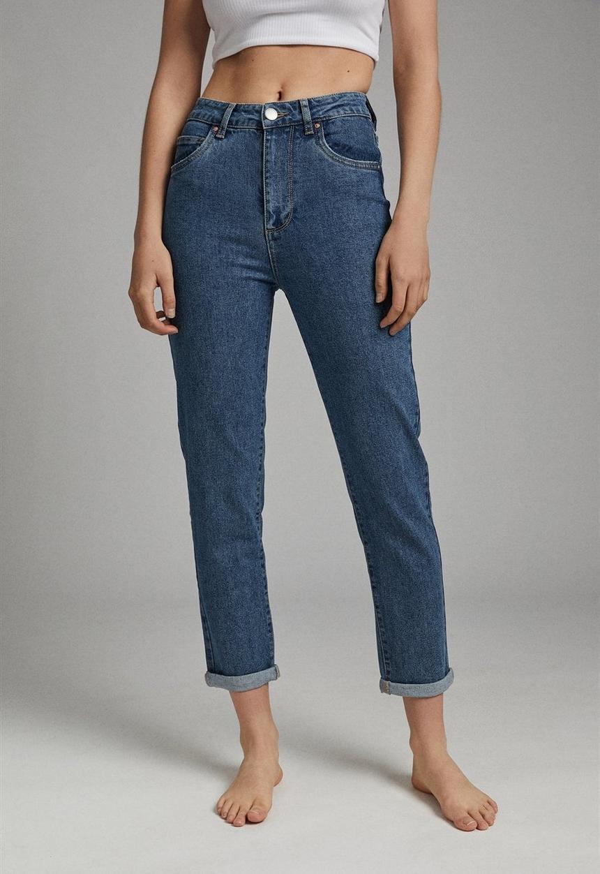 Cotton On - Stretch mom jean - coogee blue