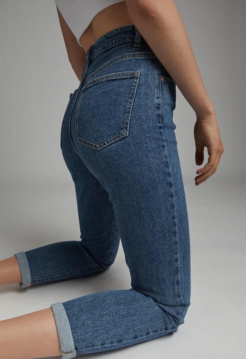 Cotton On - Stretch mom jean - coogee blue