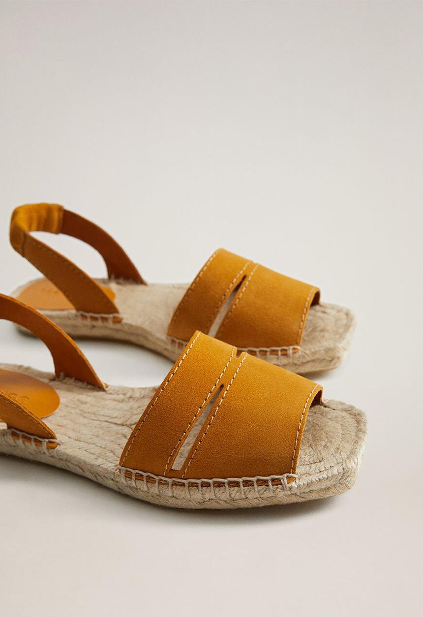 MANGO - Puerto leather sandal - medium yellow