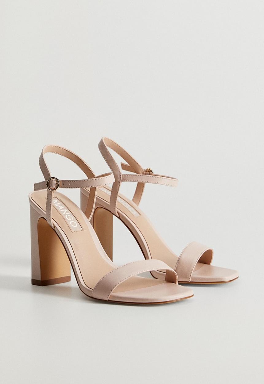MANGO - Air leather heel - light pastel pink