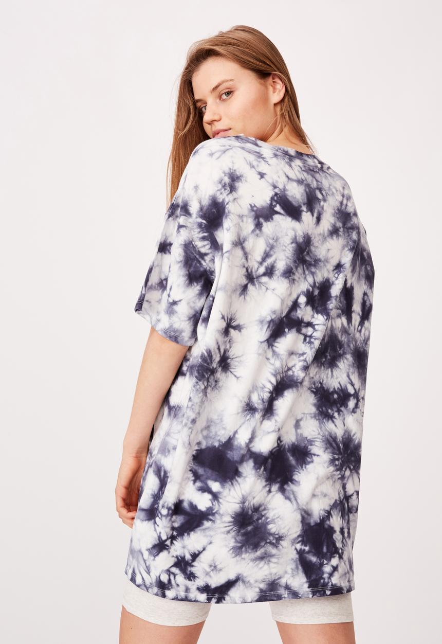 Cotton On - 90s T-shirt nightie - navy & white 